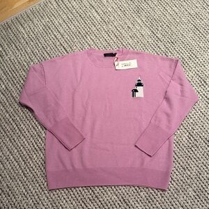Vineyard Vines Cashmere Lilac Sweater with Lighthouse Beaded Design